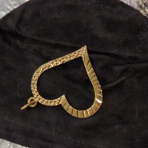 NWT Charles Albert Alchemia Gold hammered large heart pendant